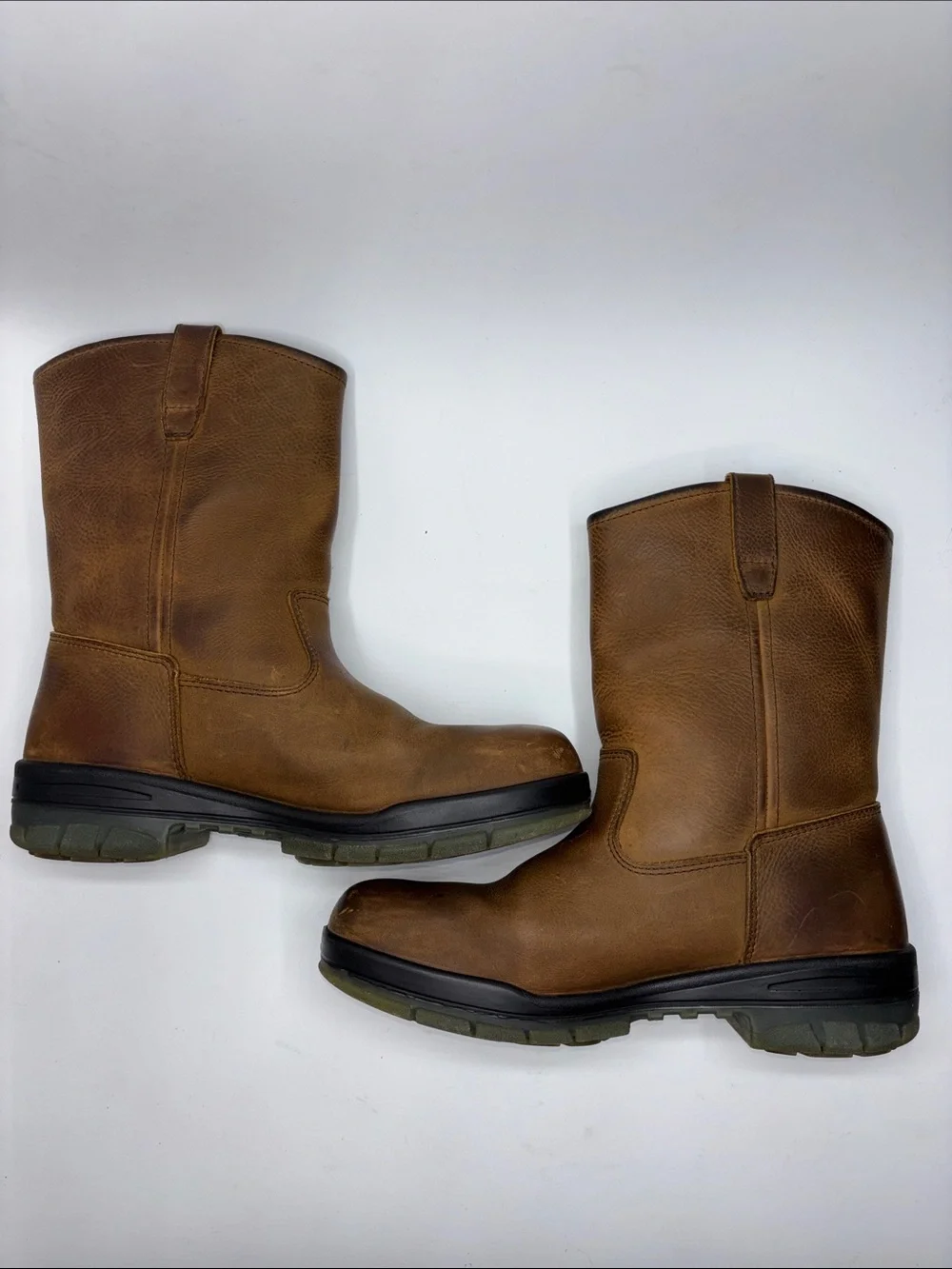 Wolverine Pull-On Leather Work Boots Men's 9 Slip/Oil Resistant W03367 Soft Toe